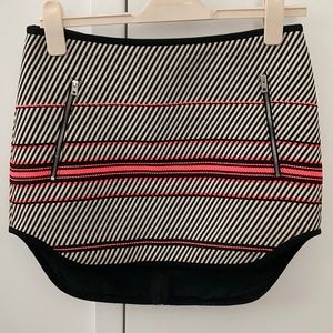 Rag and Bone Black White Pink Mini Skirt